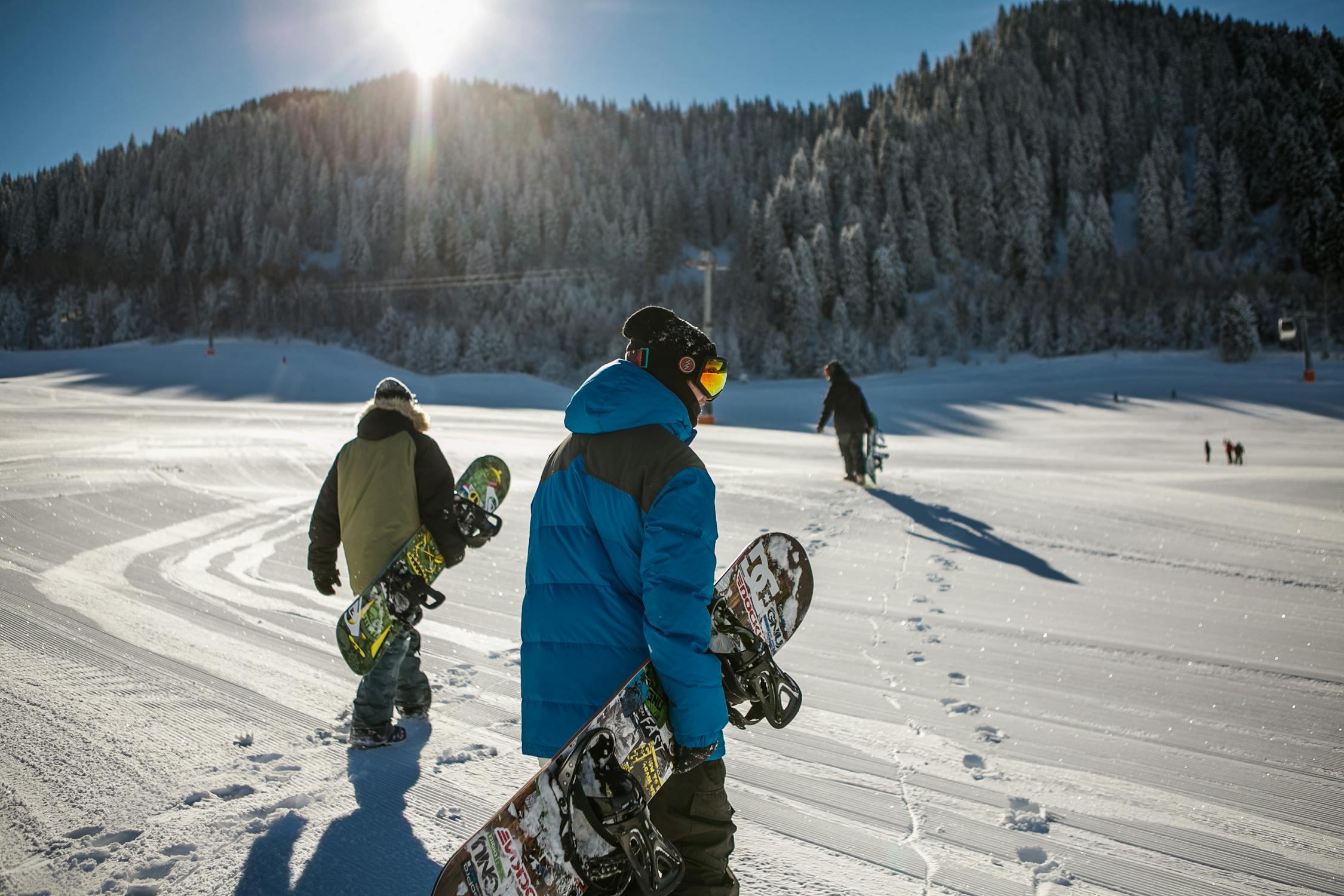 Snowboarden in den Alpen